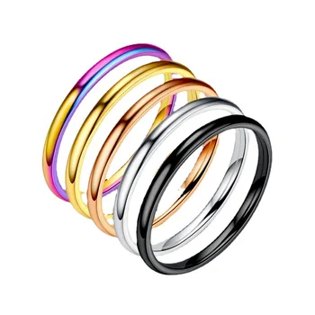 Prabangus Dizainas, 2mm Titano Plieno Žiedas Moterims korėjos nedaug Paprasta Žiedai Sklandžiai Mėgėjams Žiedas Didmeninės
